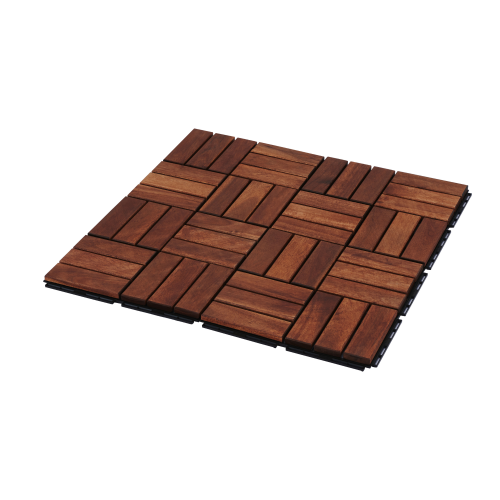 Acacia Wood Interlocking Deck Tiles Checker Pattern, 30 PCS 12" x 12" Square Acacia Hardwood Outdoor Flooring for Patio, Bancony, Pool Side,...、、eastwooduniform