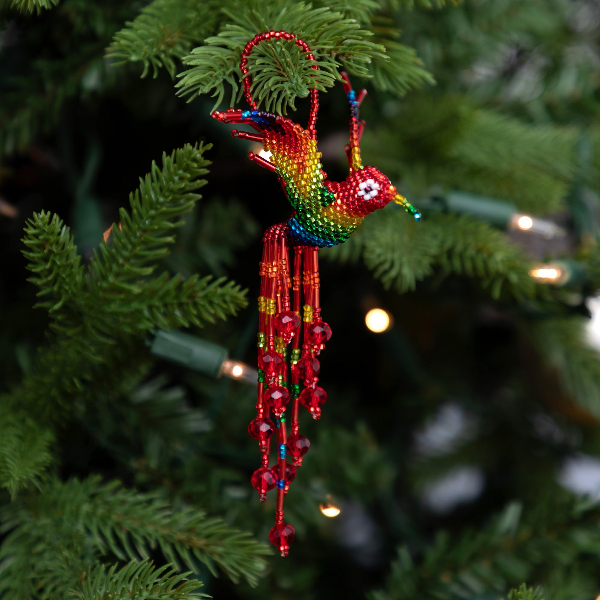 Hand Beaded Guatemalan Hummingbird Ornament、mySite、camillekostekn