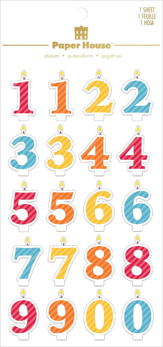  Scrapbook Stickers - Puffy Number Candles、mySite、ghnorth