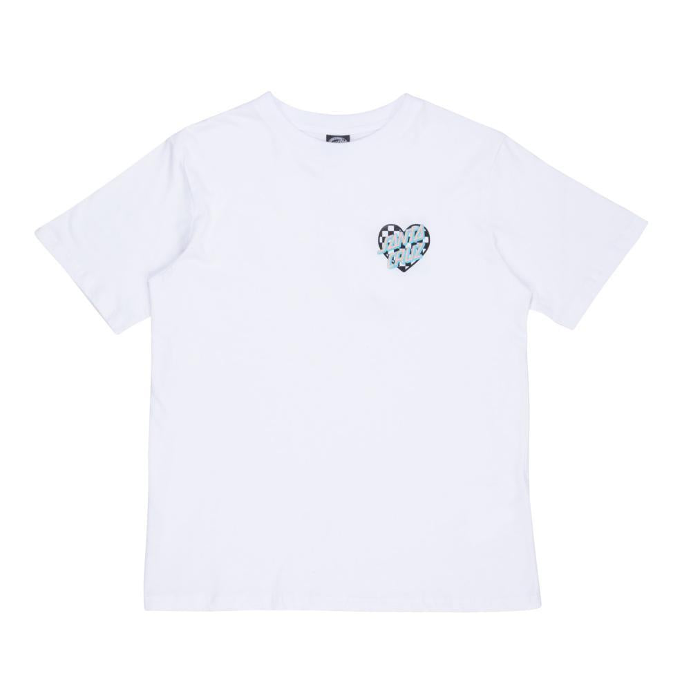  Santa Cruz Womens Heart Dot Check T-Shirt - White、mySite、merchandisen