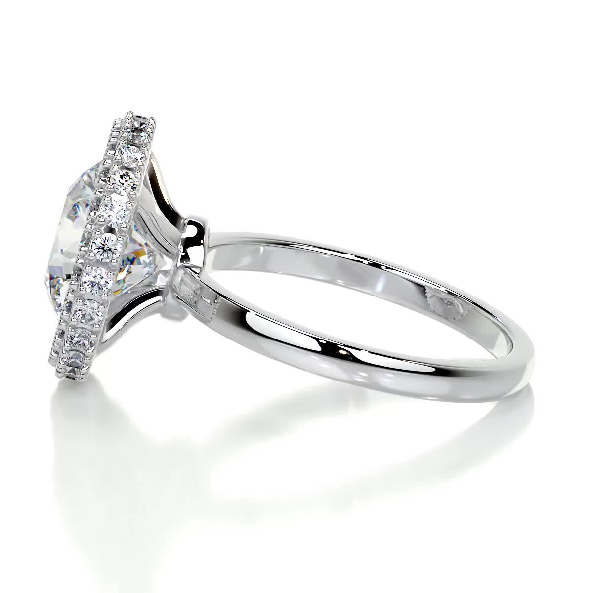 Rosalie Moissanite & Diamond Ring -18K White Gold、mySite、hinf8tx79