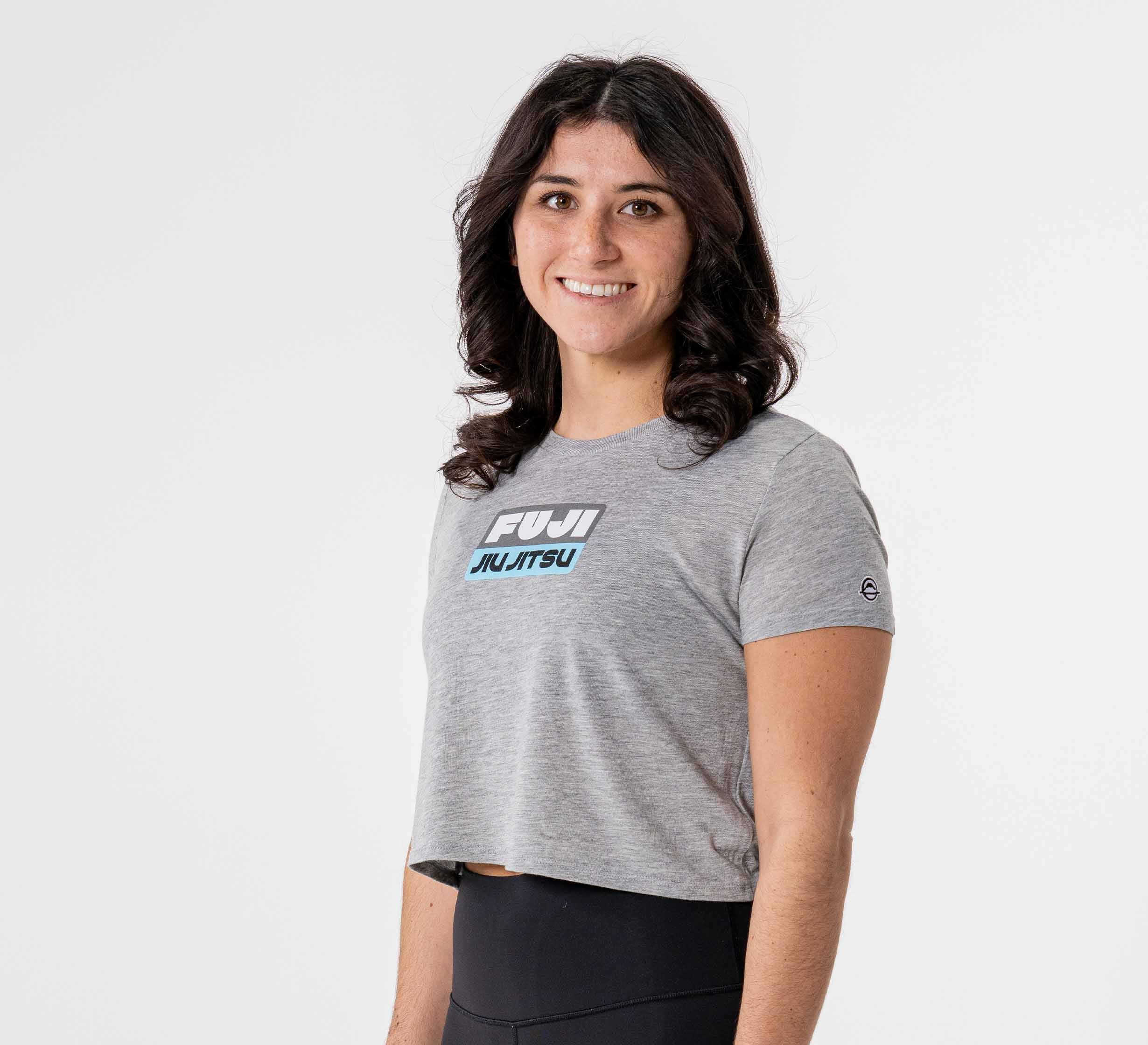 Womens Crop Retro Jiu Jitsu T-Shirt Grey、mySite、gigharbornorthrealestate