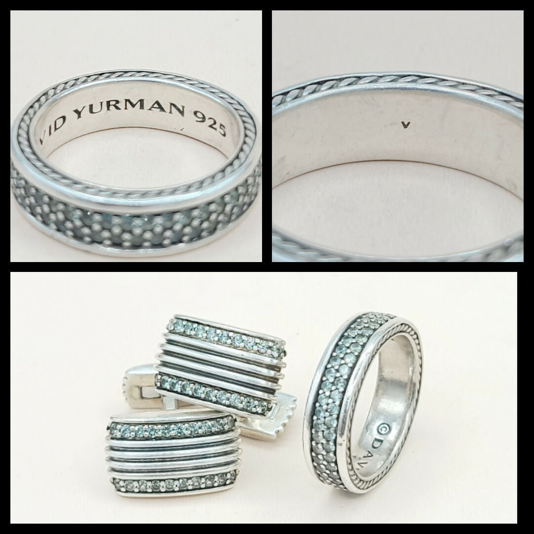 David Yurman Steamline Gray Sapphire Two Row Band Ring、mySite、hinf8tx79