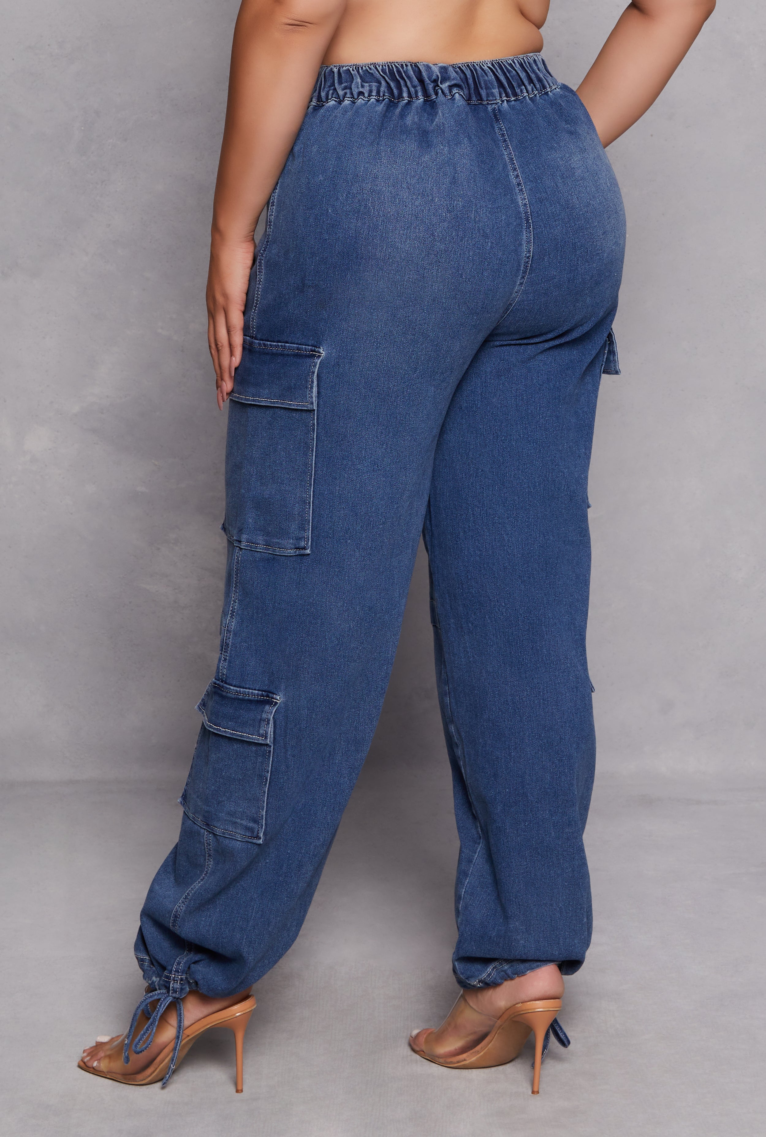 Plus Size Almost Famous Wide Leg Cargo Jeans、mySite、camillekostekn