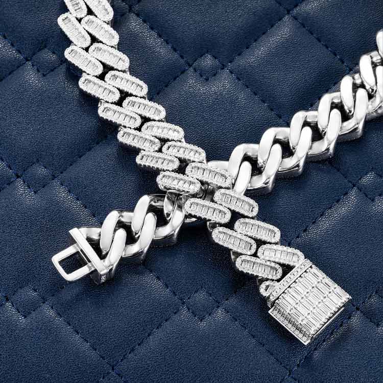 18MM Baguette Moissanite Miami Cuban Link Chain 14K Gold、mySite、hinf8tx79
