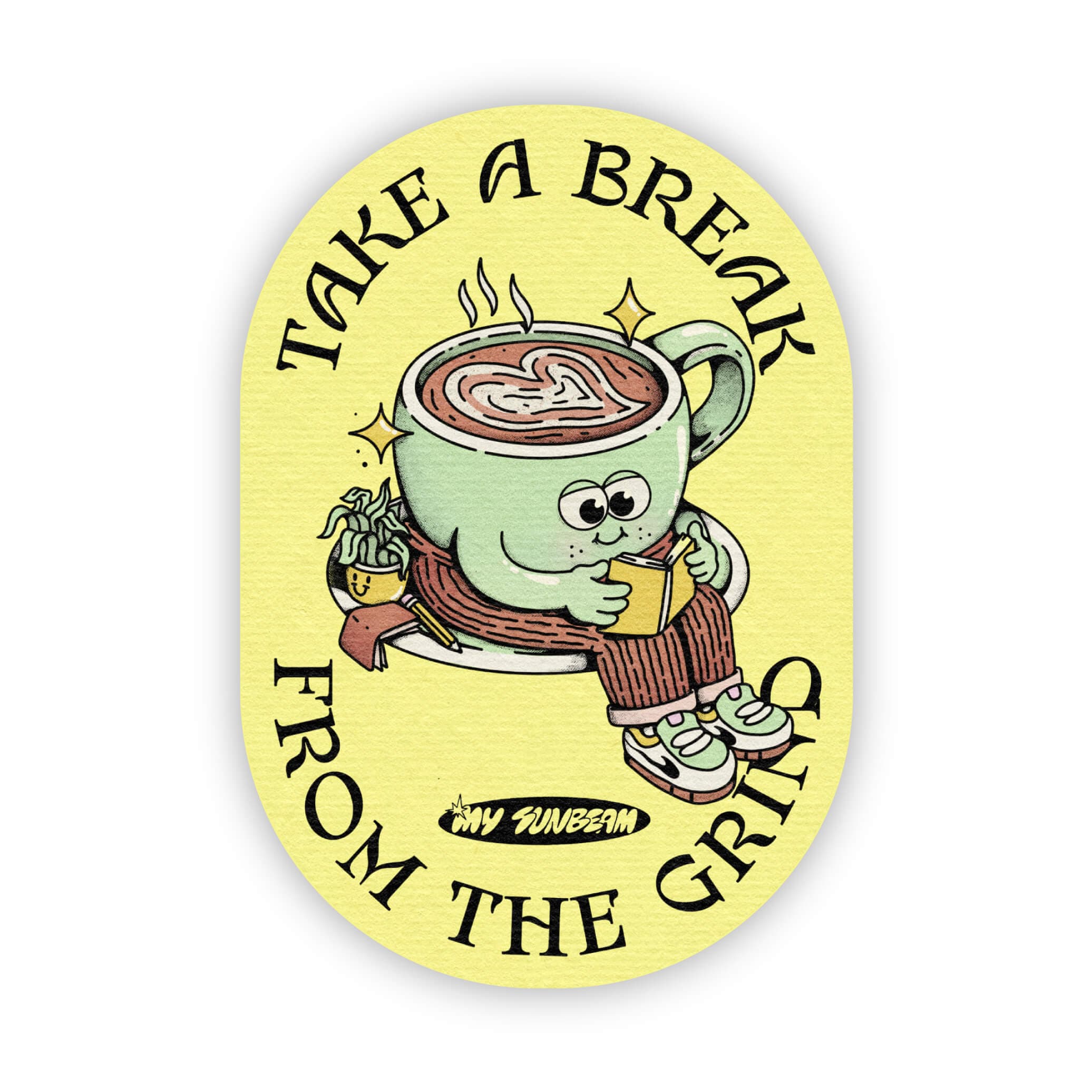  Take a break from the grind coffee sticker、mySite、elrpsem3k