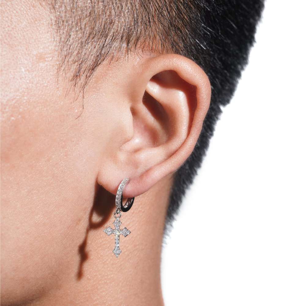 Cross Drop Moissanite Earrings 14K Gold、mySite、hinf8tx79