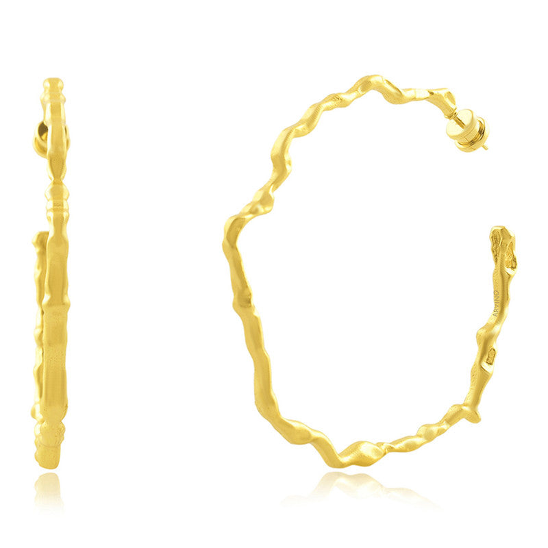 Melted Hoop Earrings | 14K Gold Plated、mySite、camillekostekn