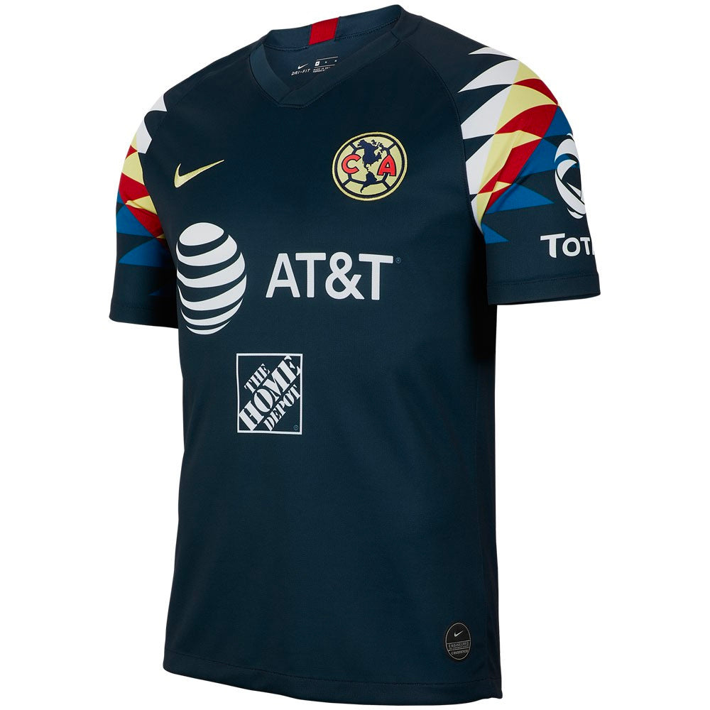 Nike Men's Club America 19/20 Away Jersey Armory Navy/Gym Red/Lemon Chiffon、mySite、noshort