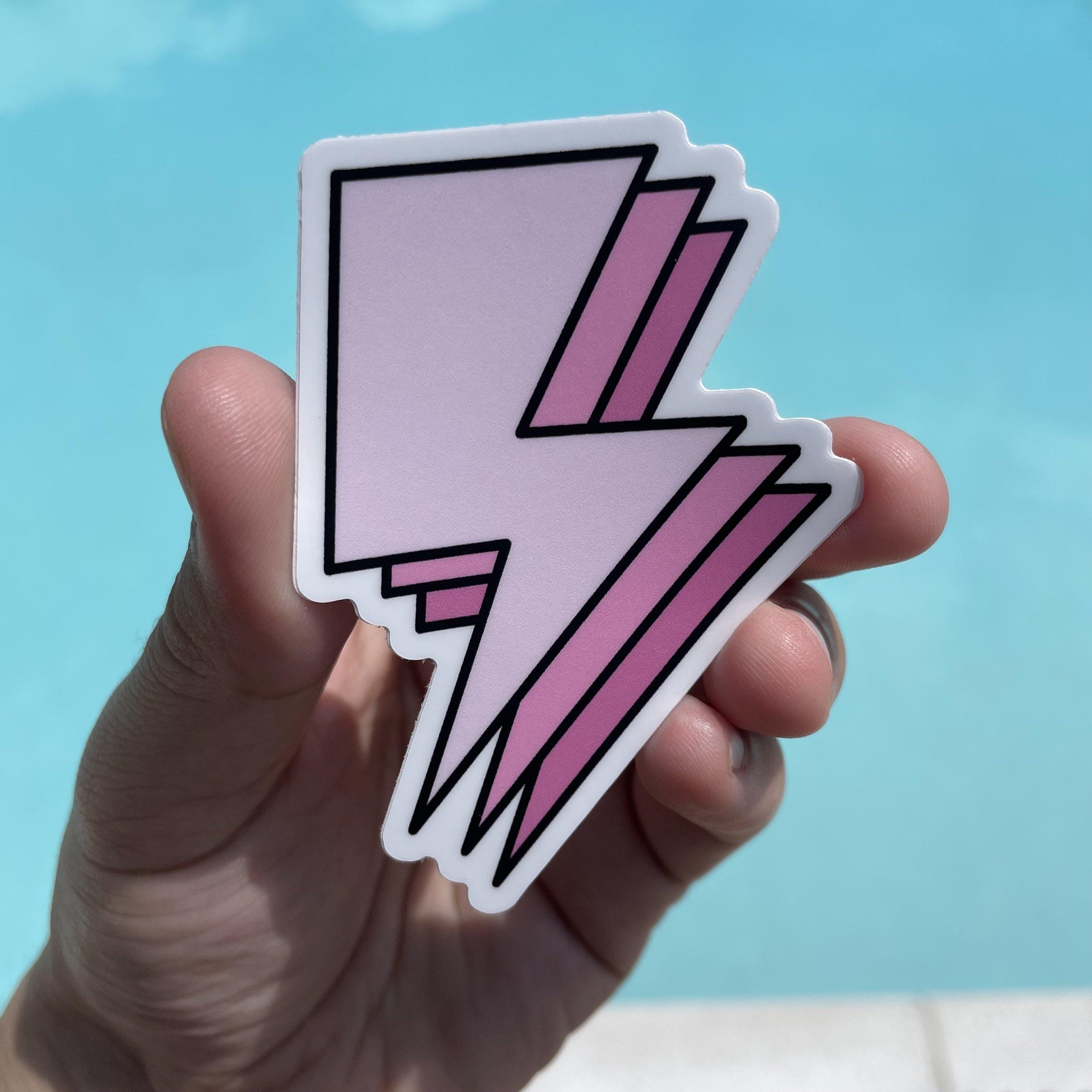  Pink Triple Lightning Bolt Aesthetic Sticker、mySite、elrpsem3k