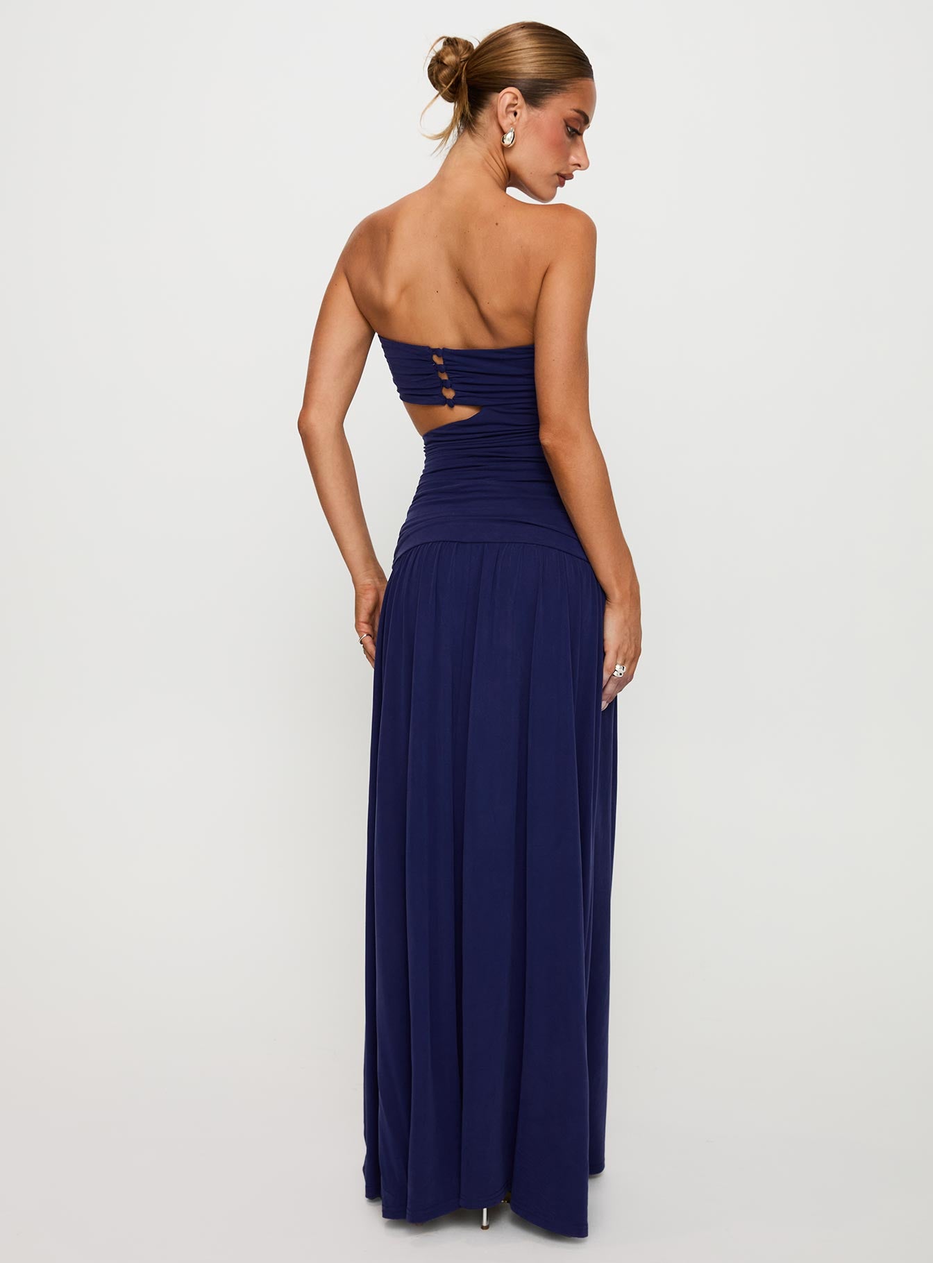 Grandeur Strapless Maxi Dress Navy、mySite、solidvoid