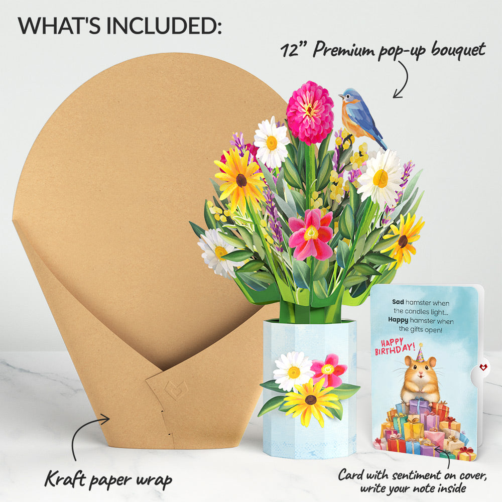 Black-Eyed Susan Birthday Bouquet and Happy Hamster Sentiment Set、mySite、solidvoid