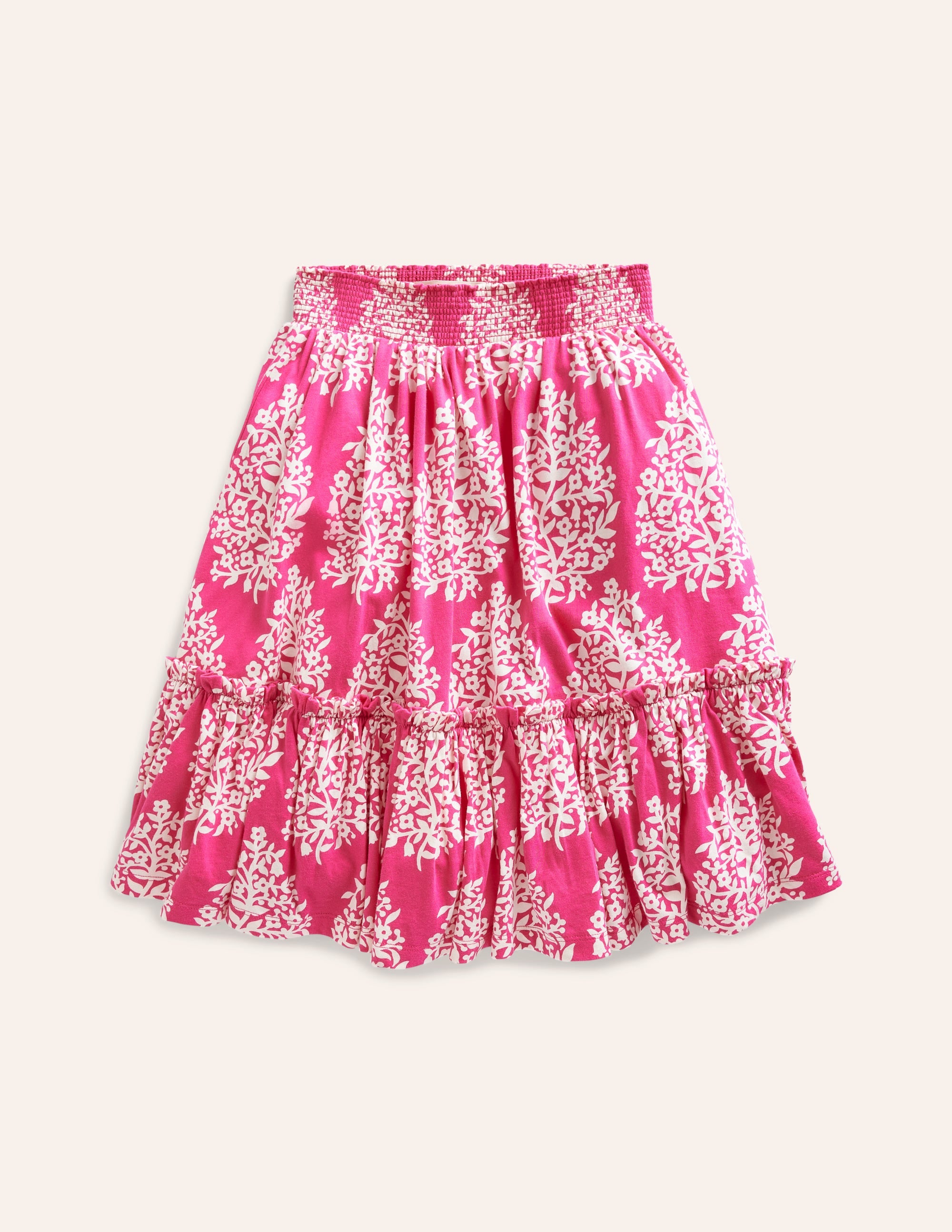  Printed Jersey Midi Skirt-Pink Woodblock、mySite、ashleygrahame