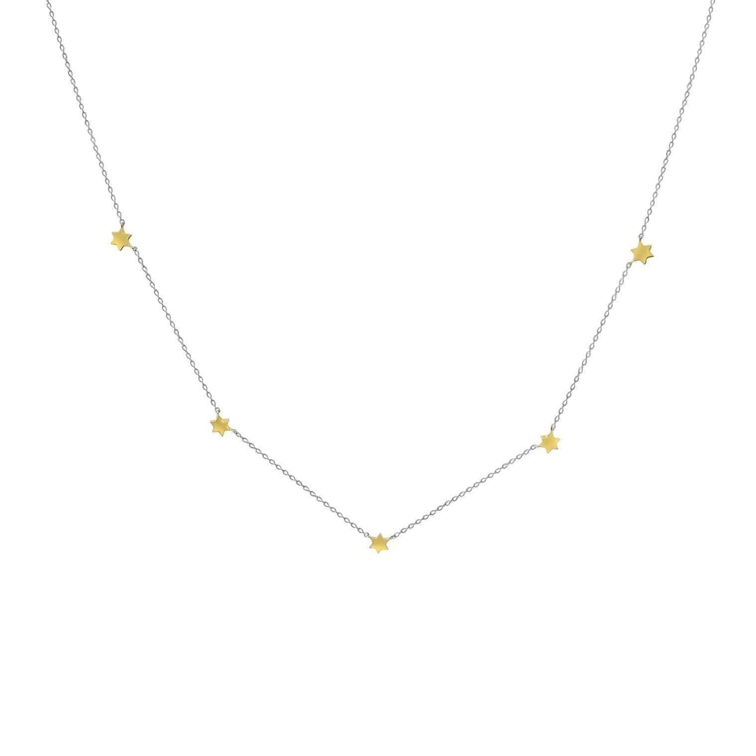 5 Glamorous Jewish Stars Necklace - Silver and 14k Gold、mySite、topwebapps