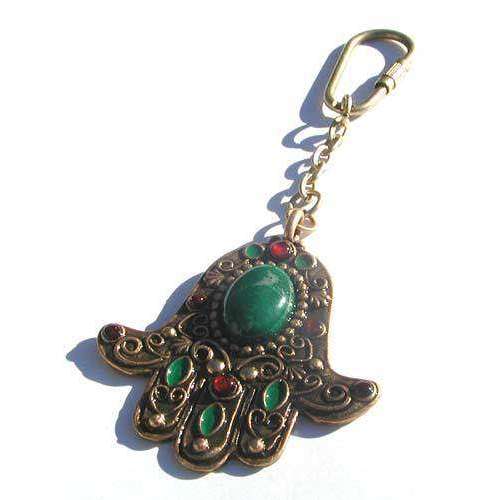 Michal Golan Stunning Green Hamsa Keychain、mySite、topwebapps