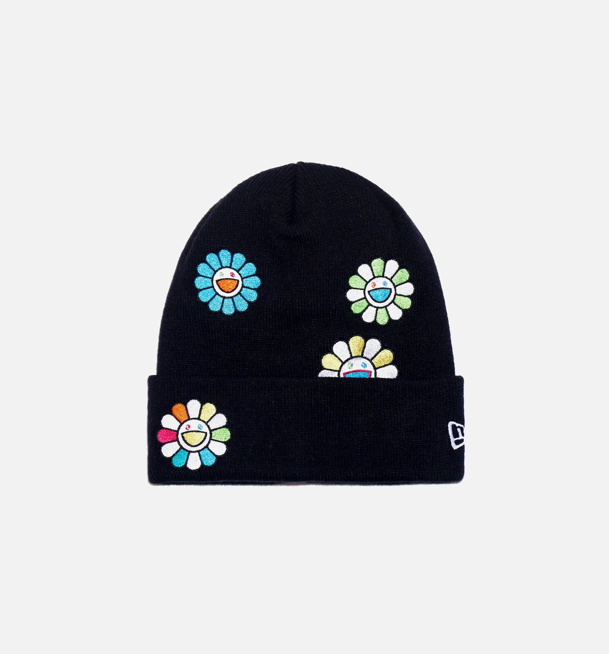 New Era x Takashi Murakami Basic Cuff Knit Beanie Mens Hat - Black/Multi、mySite、dreamappss