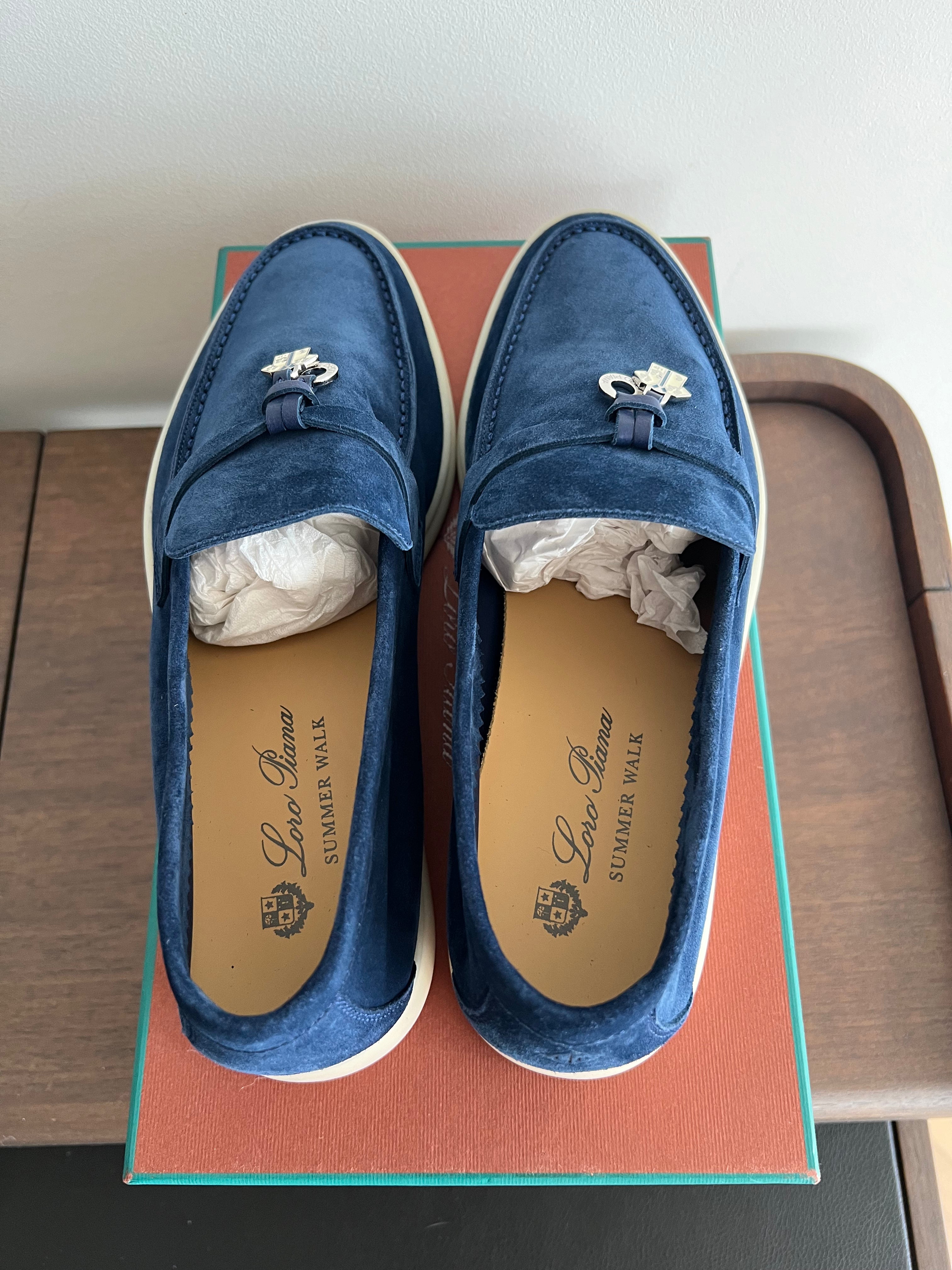 Loro Piana Summer Charms Walk Loafers (Anemone Blue)、mySite、garminoutage.com