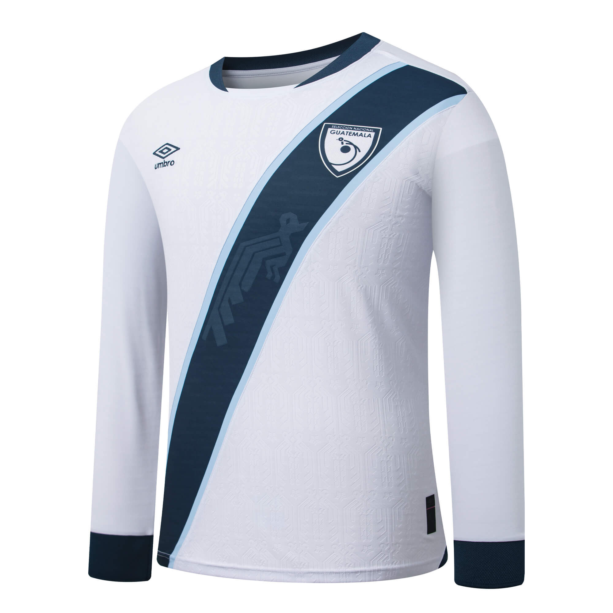 Umbro Men's Guatemala 2025/26 Long Sleeve Home Jersey White、mySite、noshort