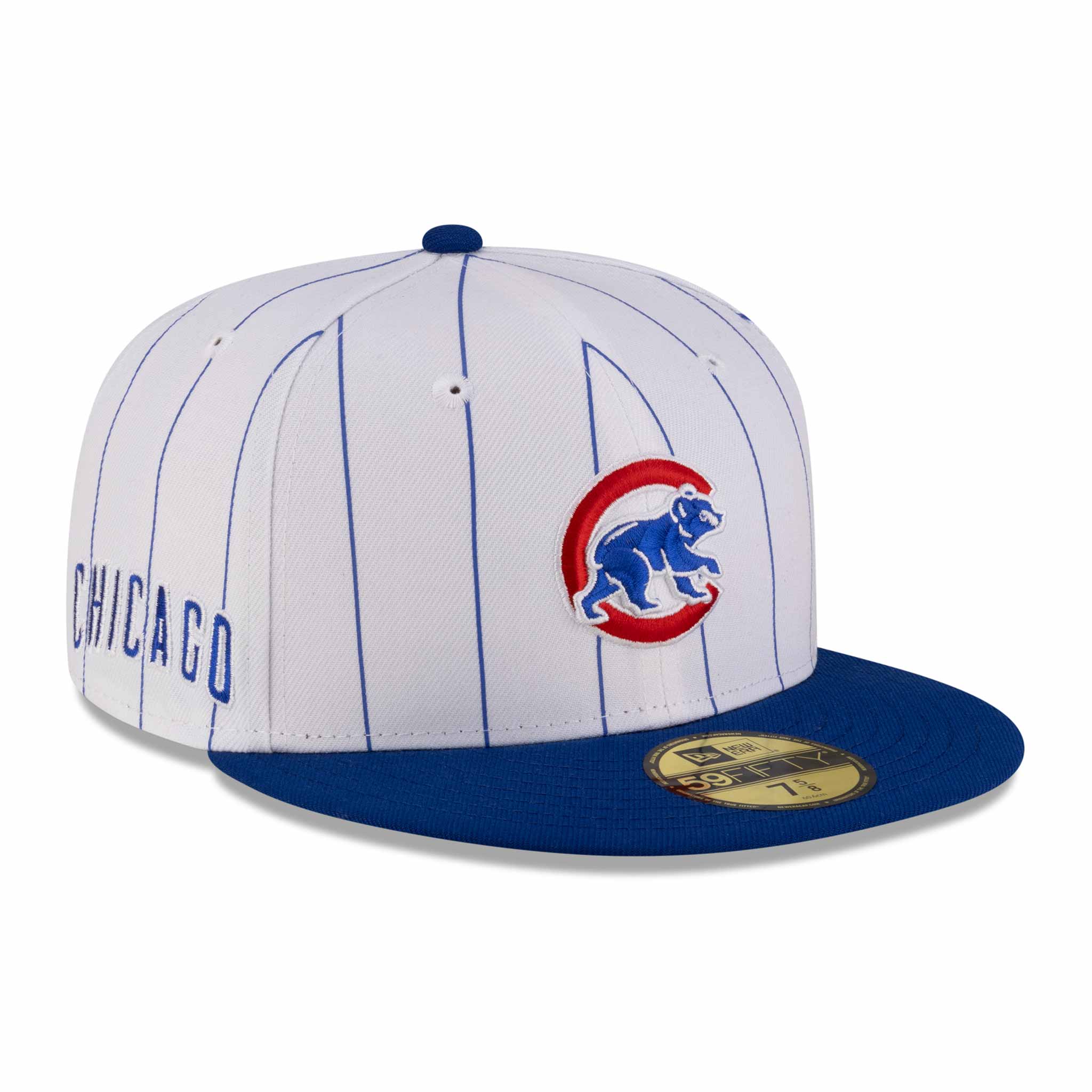 Chicago Cubs New Era 59FIFTY White Pinstripe Walking Bear Fitted Cap、mySite、vikingsvslions