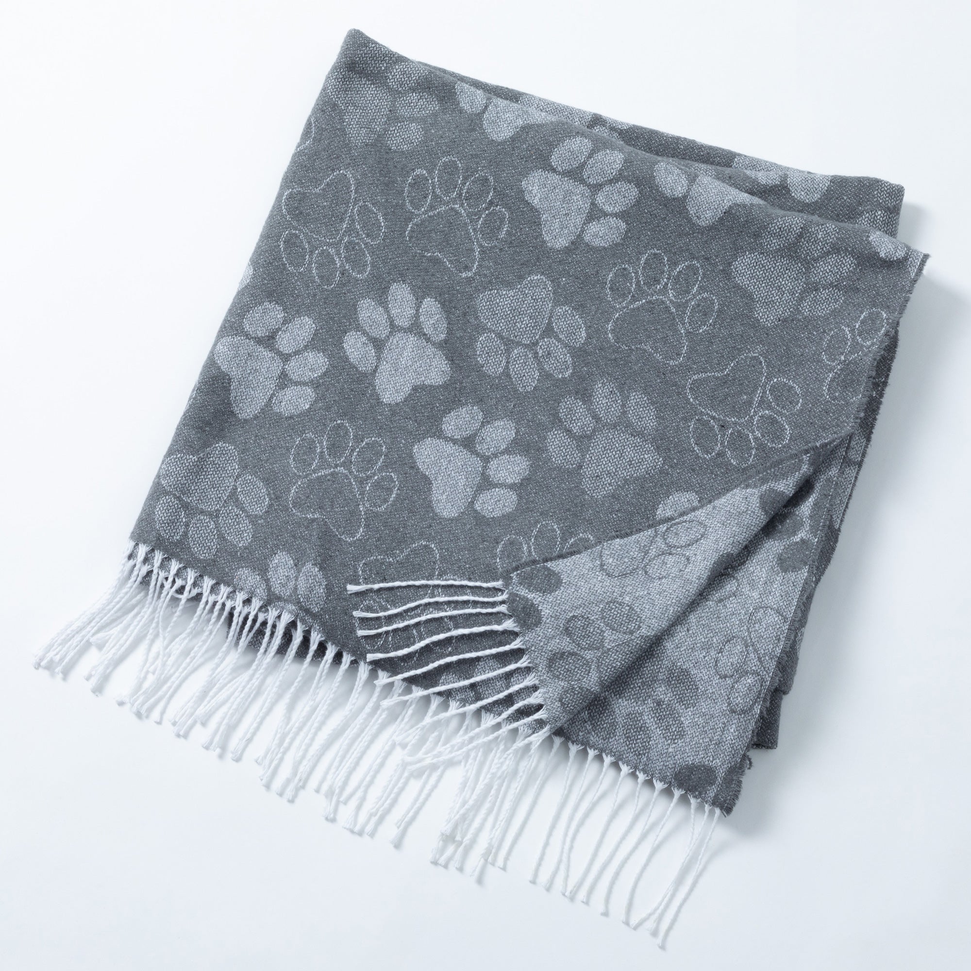 Ukrainian Cotton Blend Paw Throw Blanket with Fringe、mySite、camillekostekn