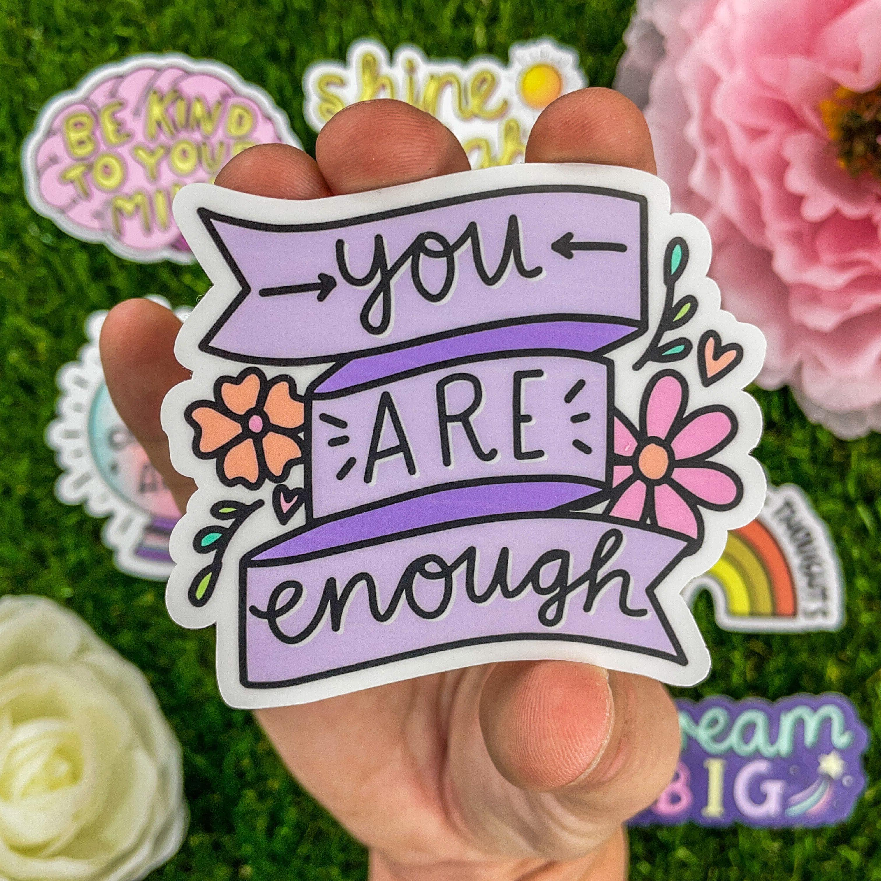  You Are Enough Floral Ribbon Sticker、mySite、elrpsem3k