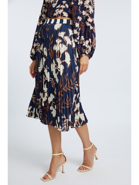 Caballero Mia Ginkgo Block Print Skirt - Final Sale、mySite、noshort