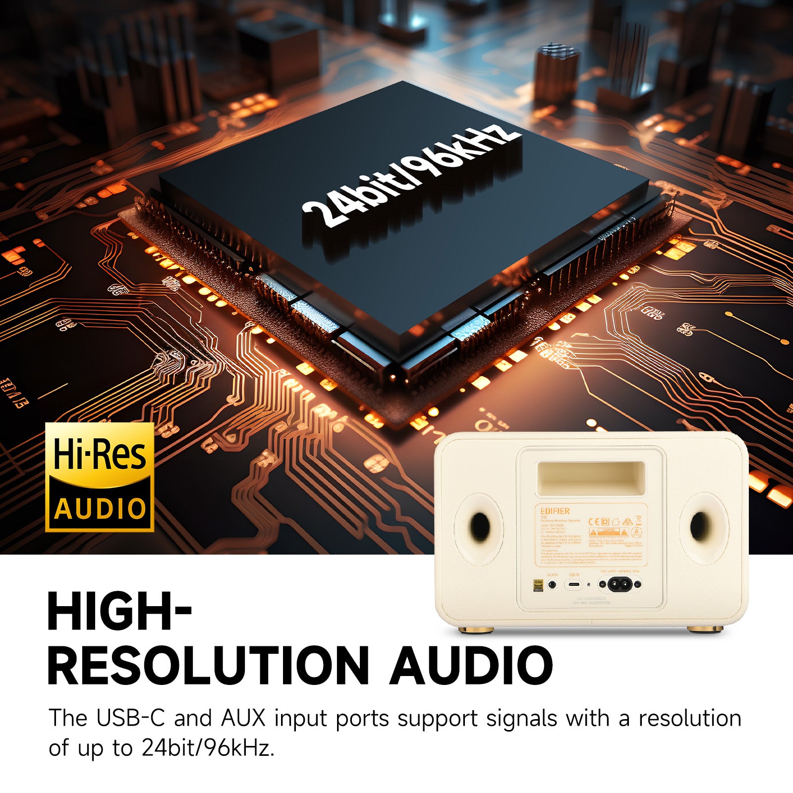 Edifier Tabletop Bluetooth Speakers Portable Wireless Speaker Wi-Fi Bluetooth Compatible AirPlay2 (White)、mySite、camillekostekn