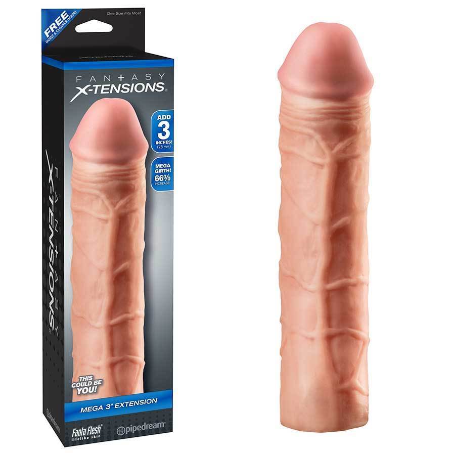 Mega Penis Extension Sleeve 9 Inch Tan Cock Sheath X-Tensions、mySite、bottomscart