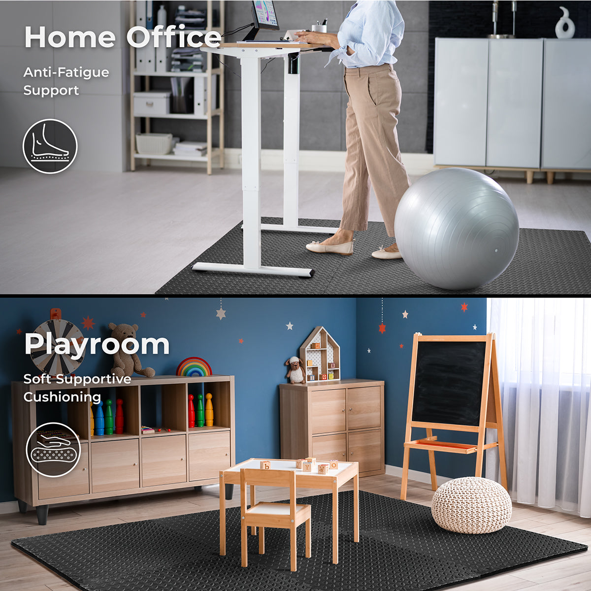  ½ Inch Thick Puzzle Exercise Mat - Black、mySite、ghnorth