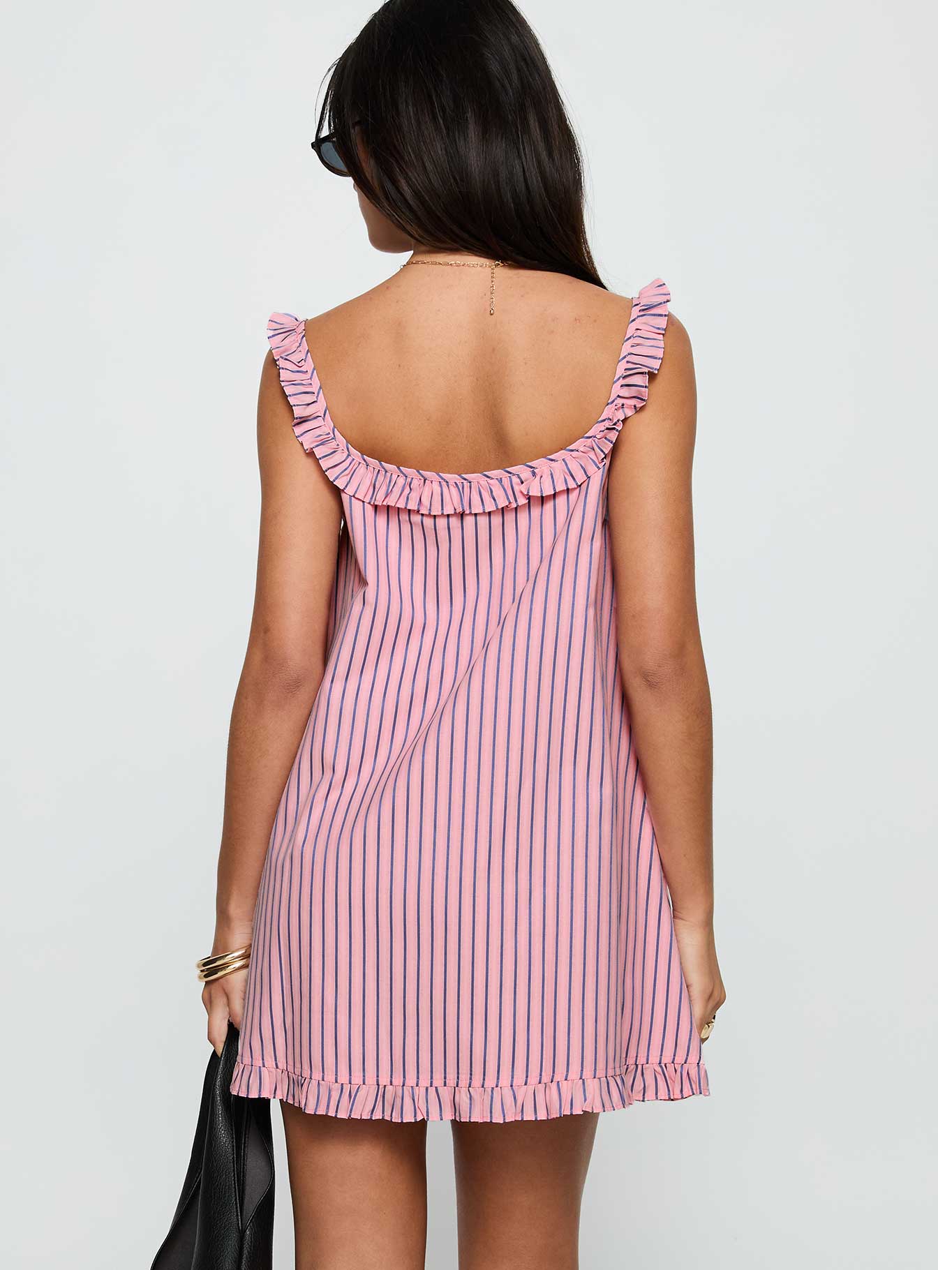 Zalina Babydoll Mini Dress Pink Stripe、mySite、solidvoid