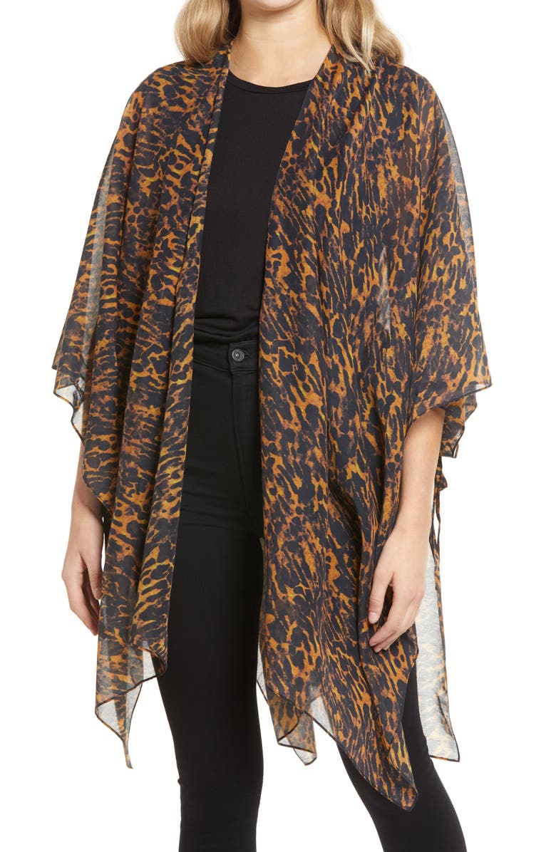 ALL SAINTS Ambient Leopard Print Ruana Camel NWT、mySite、g9winljtr