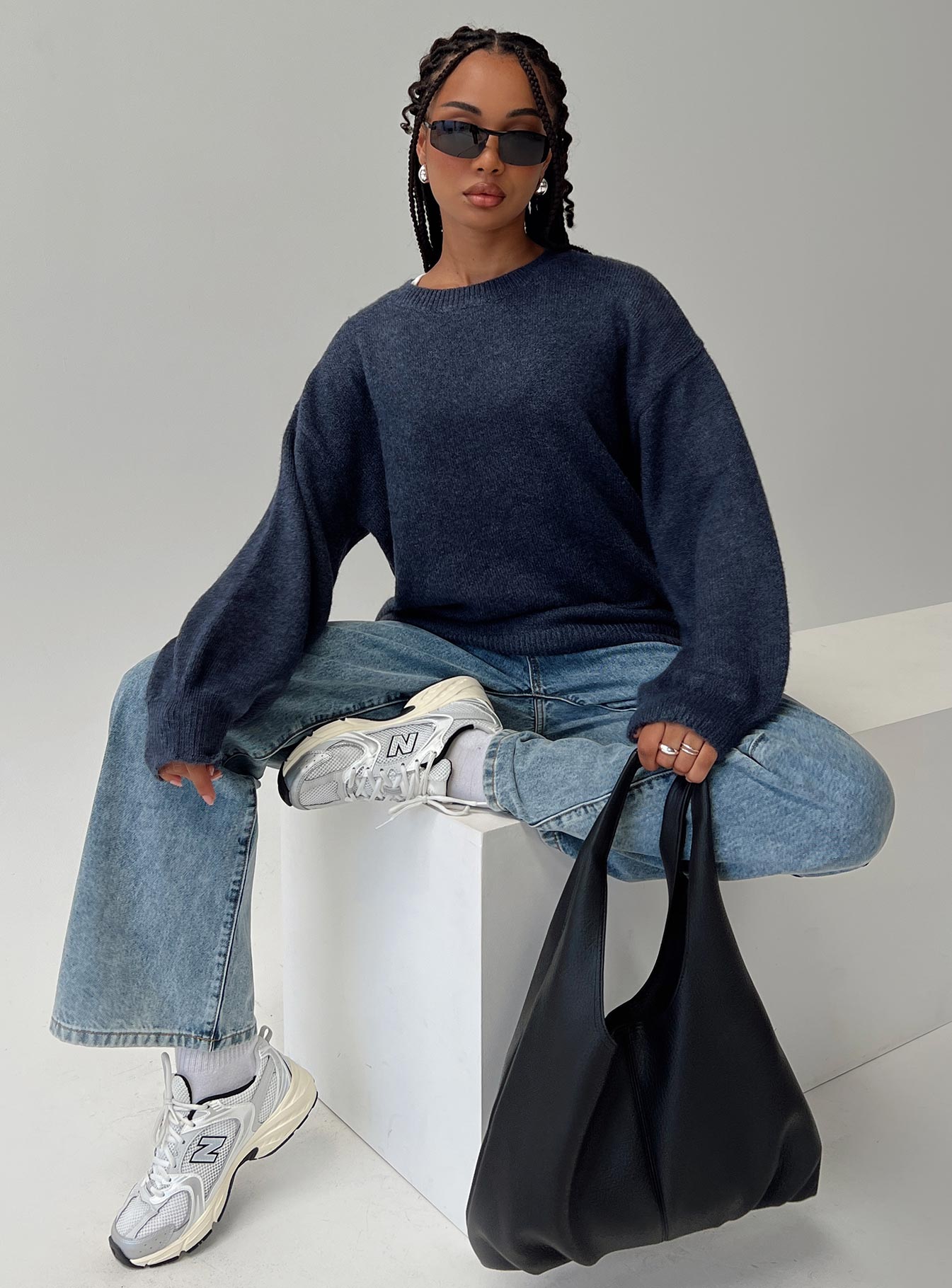 Ryanna Sweater Navy、mySite、solidvoid