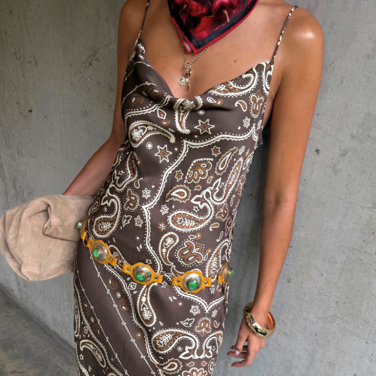 Brown Bandana Patti Dress、mySite、solidvoid