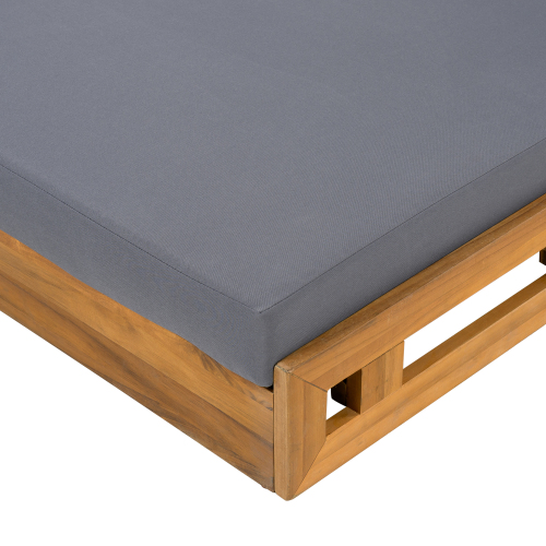 LOUNGE CHAISE SET, ACACIA WOOD WITH WATER-RESISTANT LOUNGE CUSHIONS (CREAM & 4 INCH THICK) - MATCHING DARK GREY VERSION AVAILABLE、、eastwooduniform