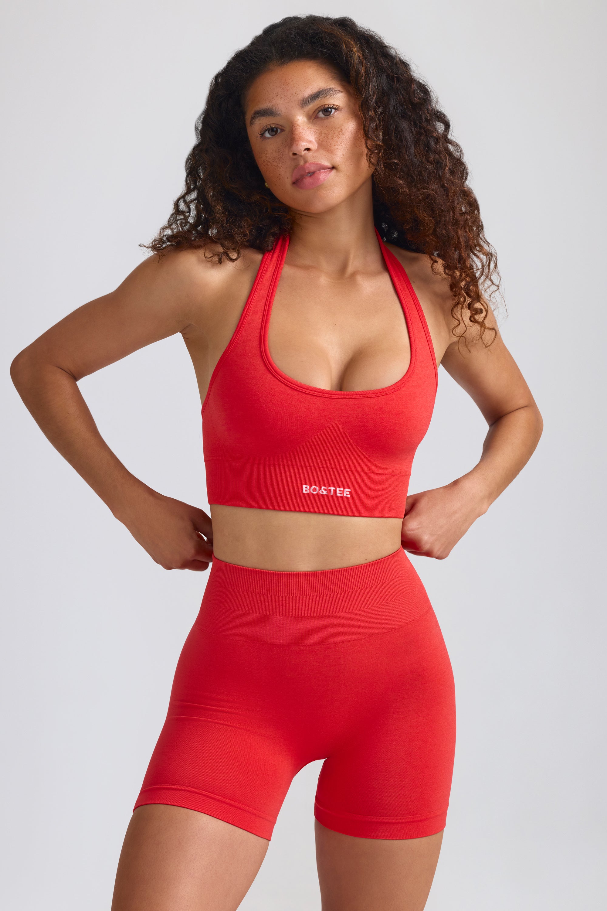 Define Luxe Mini Shorts in Poppy Red、mySite、solidvoid