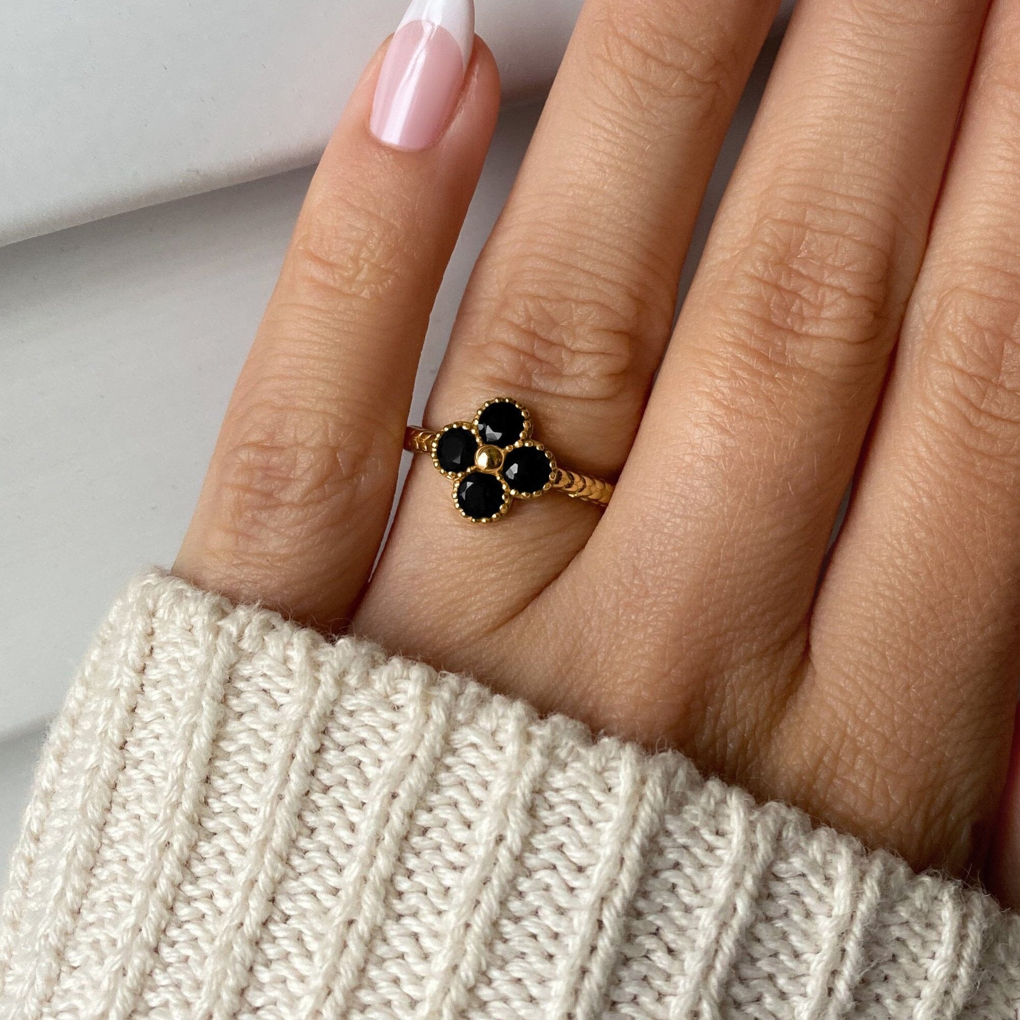 Lucky Me Ring - Black Obsidian、mySite、hinf8tx79