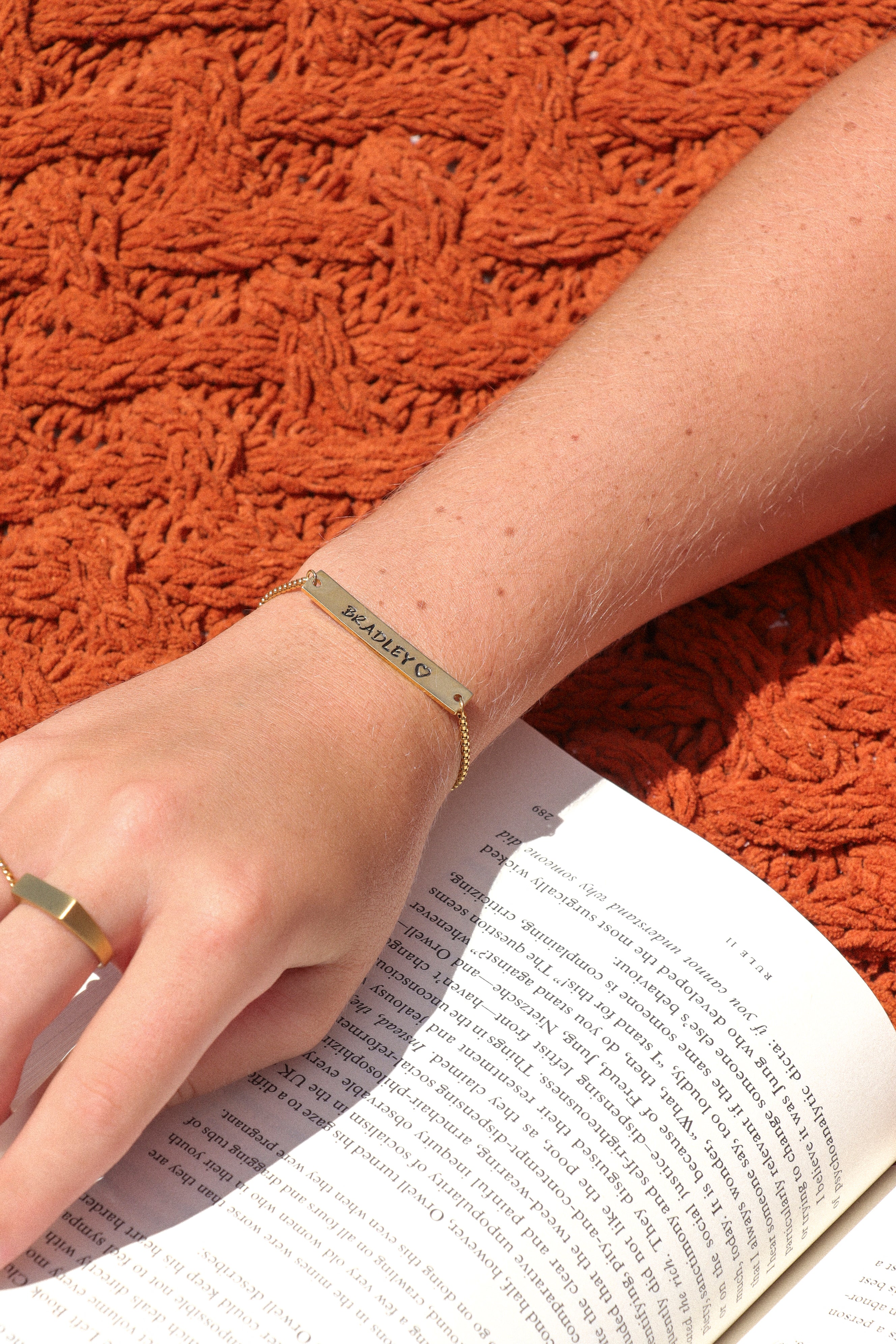 18K Gold PVD Stainless Steel Flat Adjustable Blank Bar Bracelet / SBB0129、mySite、dreamappss