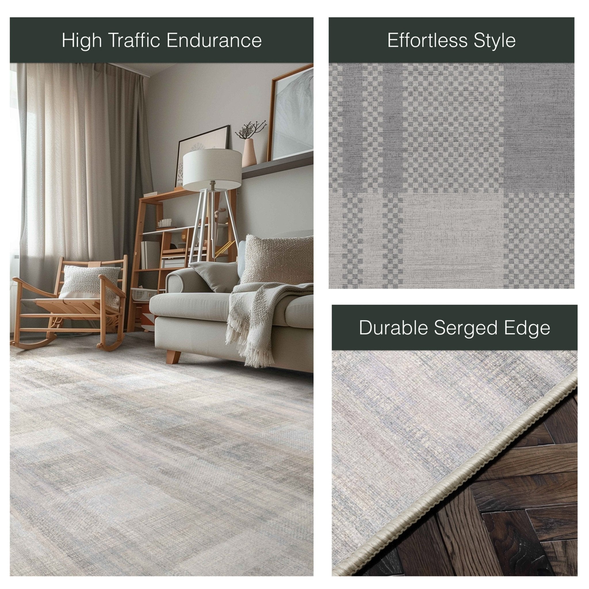 Penda Custom Rug - Classic Plaid Design , Low Pile, Easy Maintenance, Customizable for Your Space、mySite、gigharbornorthrealestate