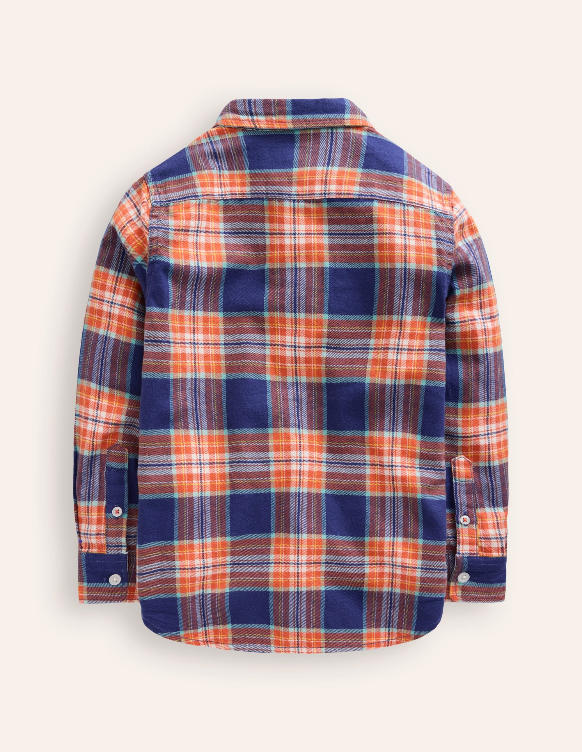  Cosy Cotton Check Shirt-Starboard/Terracotta Orange、mySite、ashleygrahame