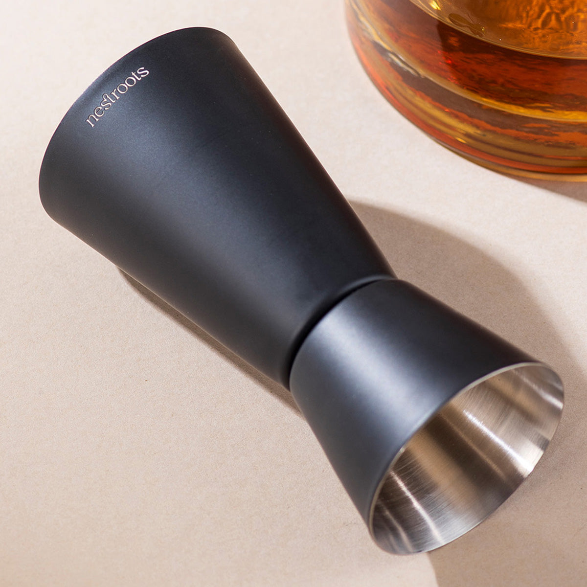 Bar Tools | Stainless Steel Peg Measurer | Dual Sided | Black | 30 & 60 ml、mySite、camillekostekn