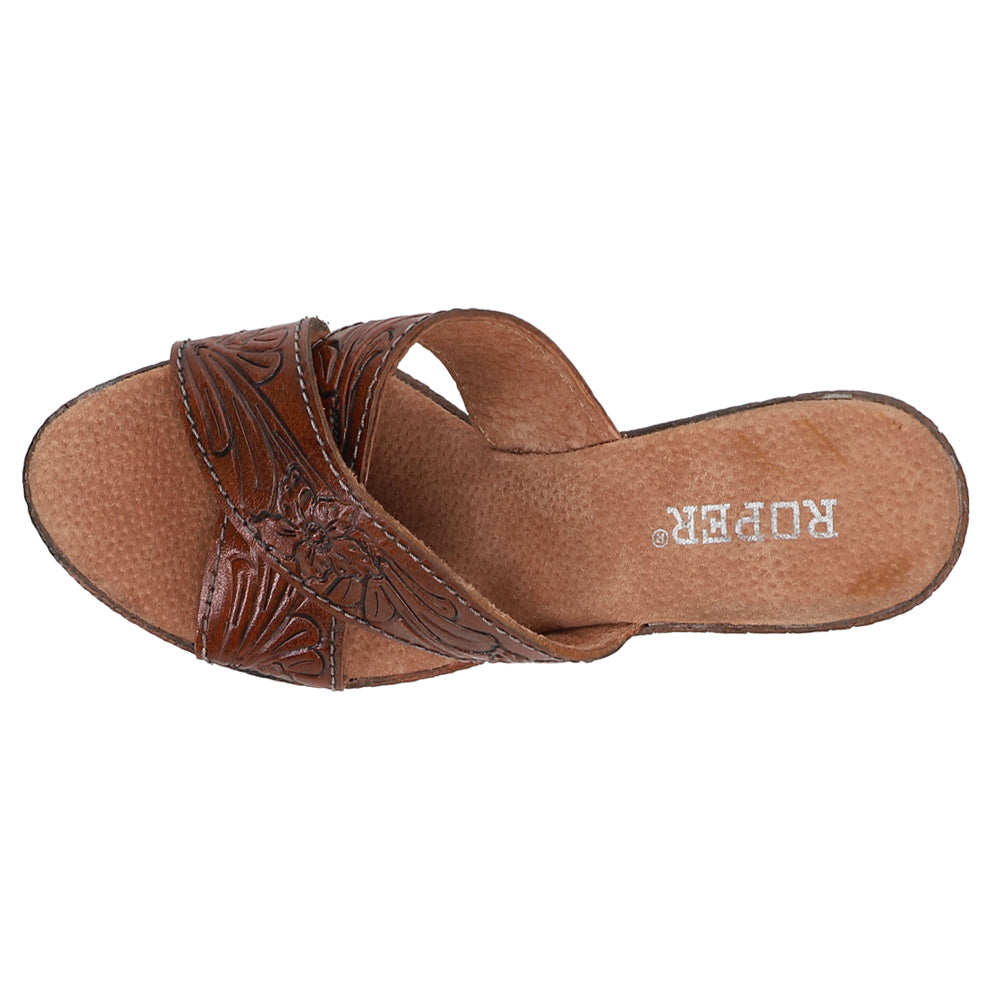 Mika Floral Embossed Block Heel Sandals、mySite、gtrtttuynbv