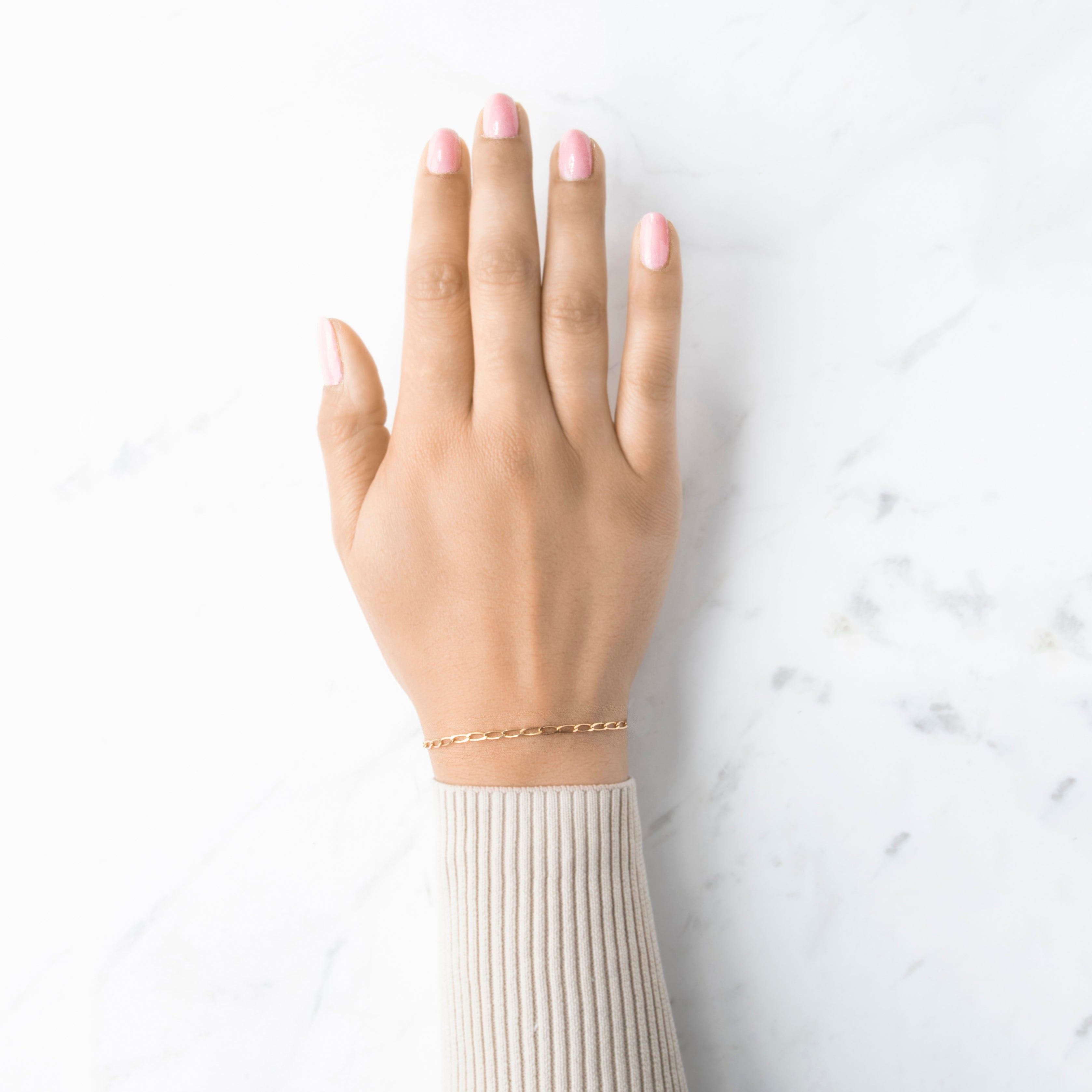 Vintage Lightweight 14k Yellow Gold Dainty Elongated Link Bracelet 9.25、mySite、hinf8tx79