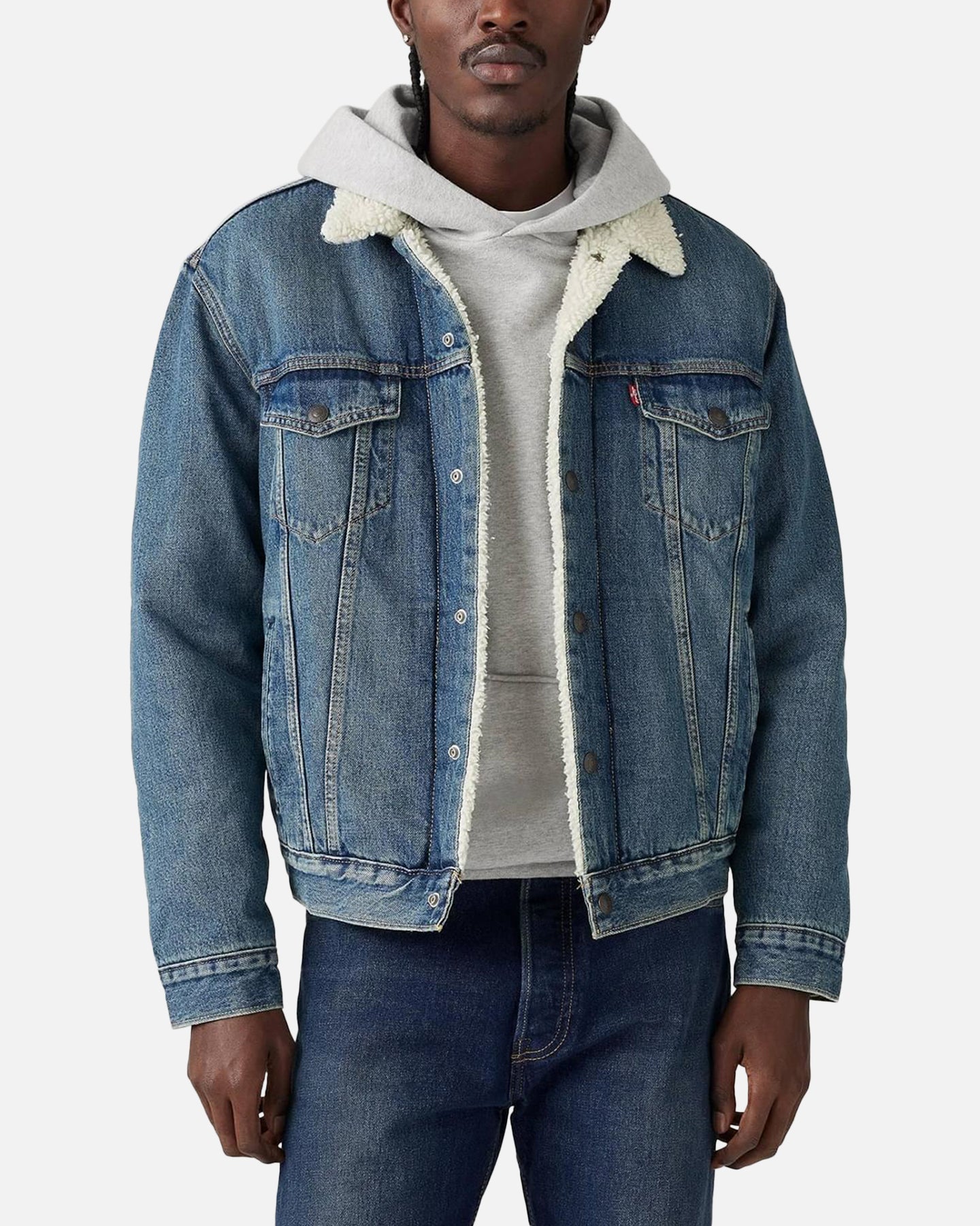 Levi Strauss And Co Relaxed Fit Sherpa Trucker Jacket Blue、mySite、zt4zffjzw