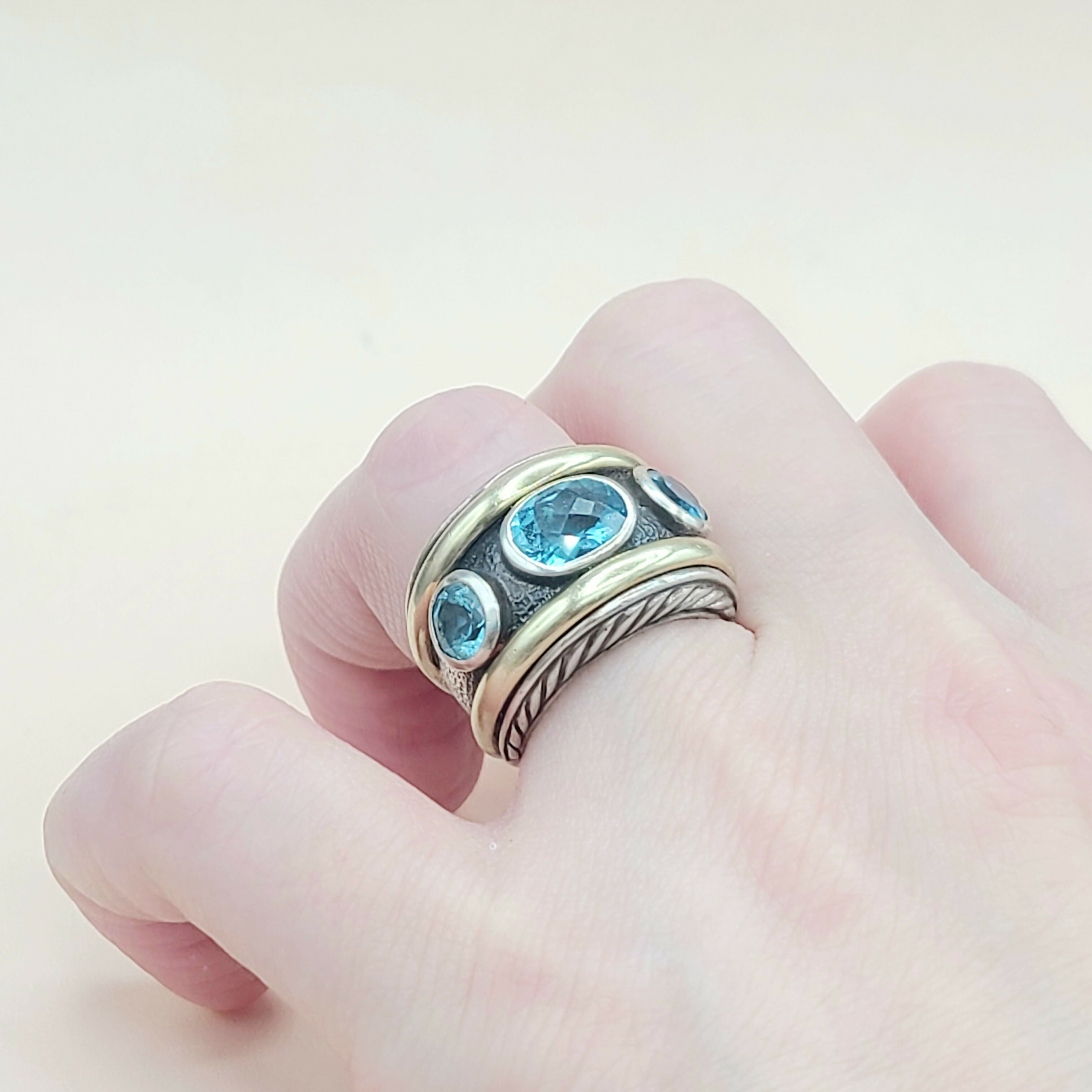 David Yurman Renaissance Ring Blue Topaz & Gold、mySite、hinf8tx79