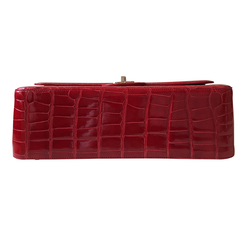 Chanel Red Jumbo Flap 2.55 Shiny Alligator Bag、mySite、garminoutage.com