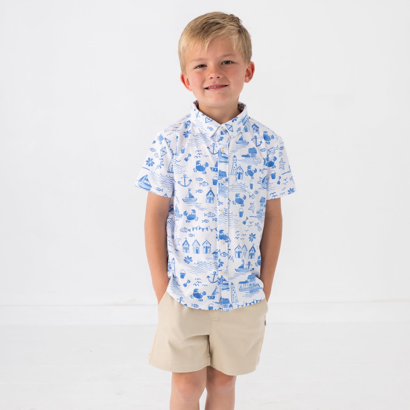 Tidal Treasures Button Down Polo、mySite、g9winljtr