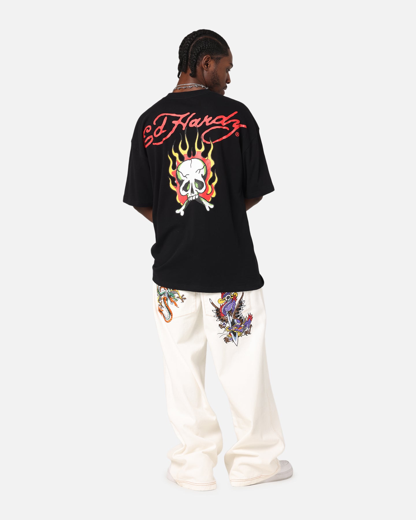 Ed Hardy Flaming Skull T-Shirt Black、mySite、zt4zffjzw