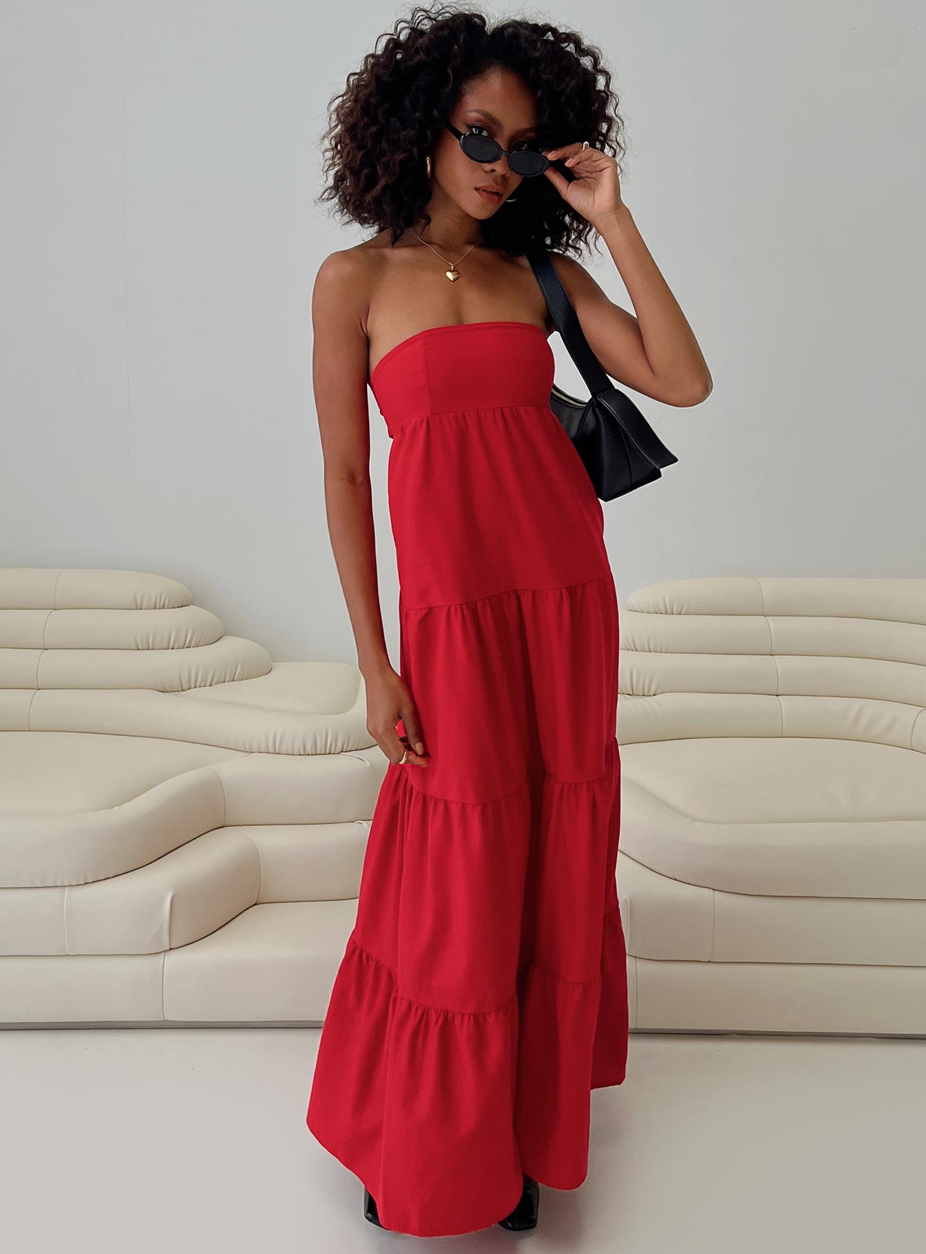 Kazia Maxi Dress Red、mySite、solidvoid