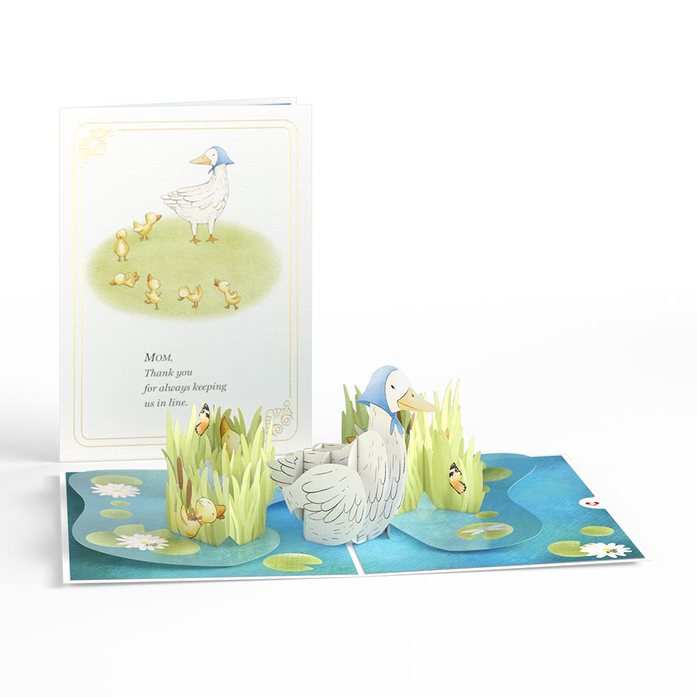 Mom Duck and Ducklings Pop-Up Card、mySite、solidvoid