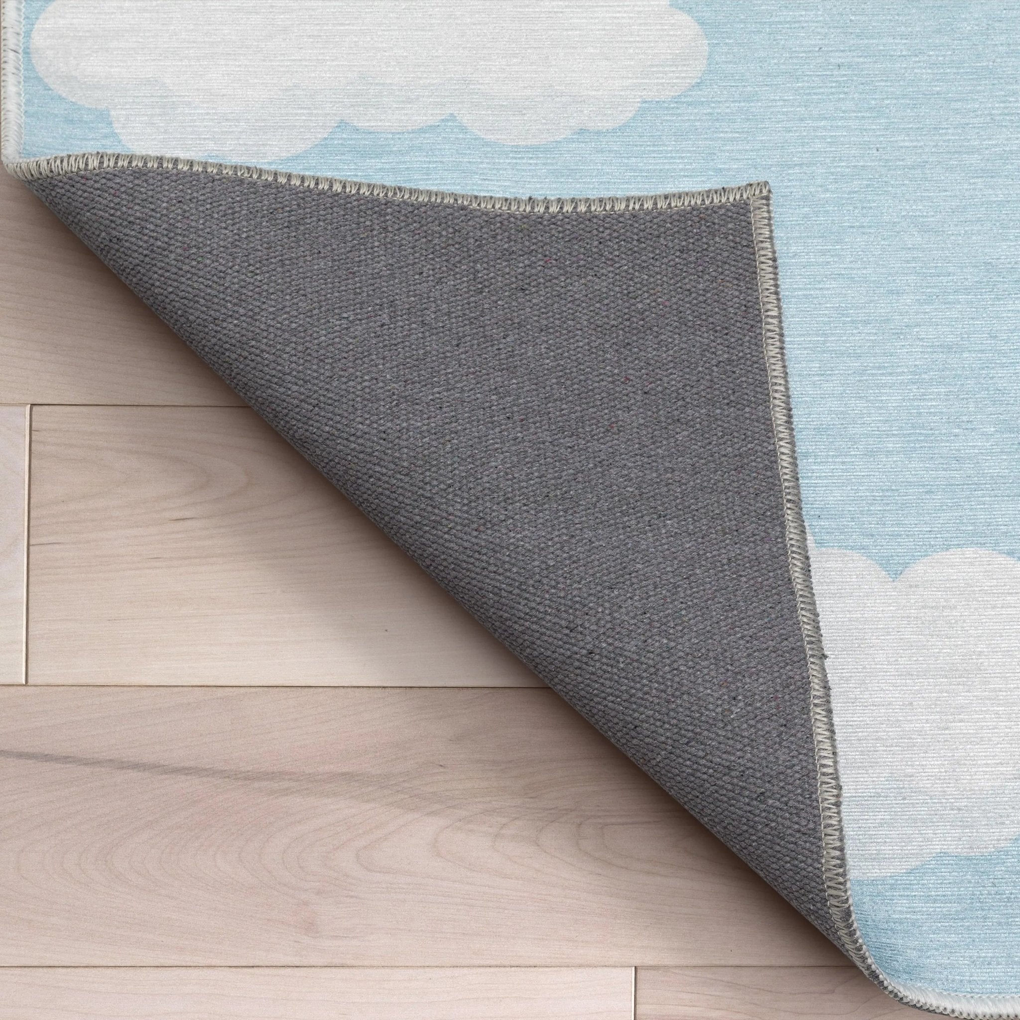 Cloud 9 Modern Blue Kids Flat-Weave Rug、mySite、gigharbornorthrealestate